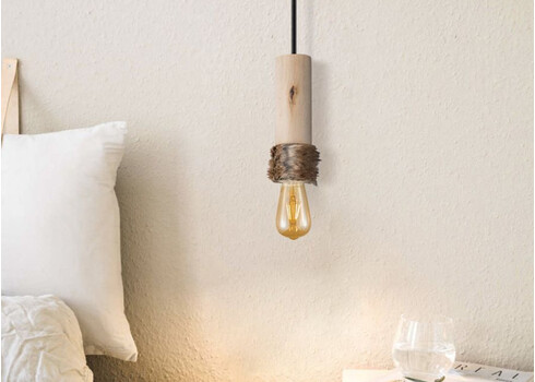 Rippvalgusti FURDY puit, D10xH30, E27