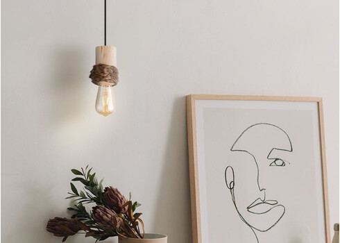 Rippvalgusti FURDY puit, D10xH116, E27