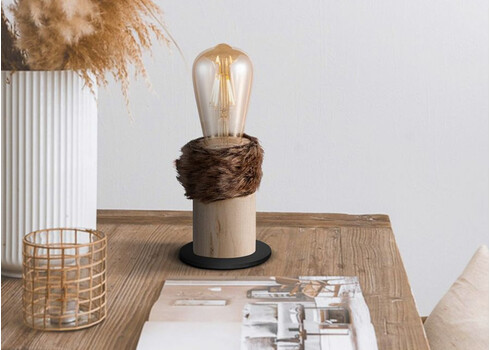 Lauavalgusti FURDY puit, D10xH11,5 cm, E27