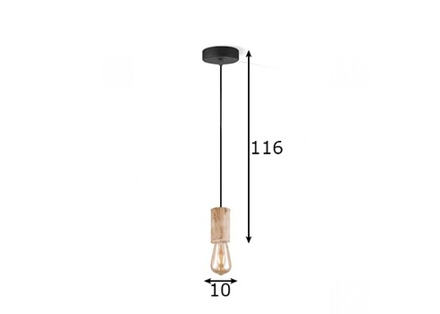 Rippvalgusti BILLY puit, D10xH116 cm, E27