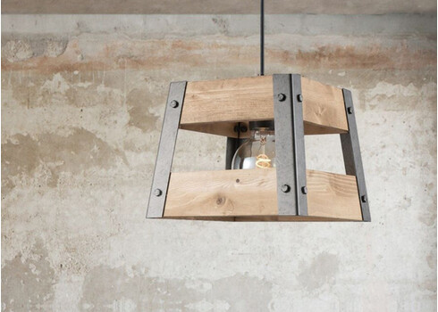 Rippvalgusti BARN puit / hall, 18x18xH126 cm, E27