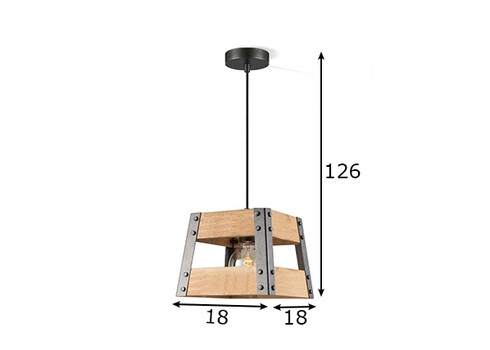 Rippvalgusti BARN puit / hall, 18x18xH126 cm, E27