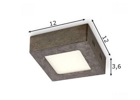 Laevalgusti SKA tumehall, 12x12xH3,6 cm, LED