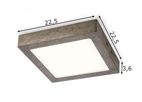 Laevalgusti SKA tumehall, 22,5x22,5xH3,6 cm, LED