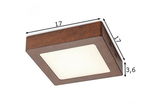 Laevalgusti SKA rooste, 17x17xH3,6 cm, LED