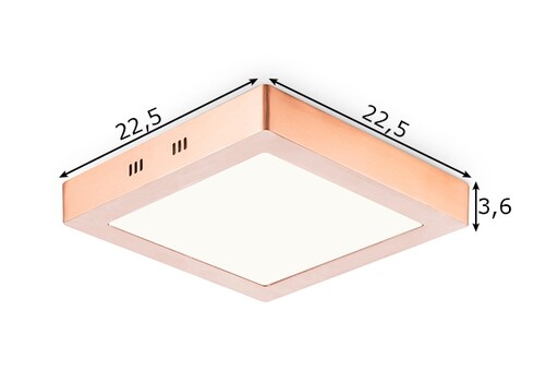 Laevalgusti SKA vask, 22,5x22,5xH3,6 cm, LED