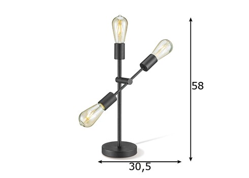 Lauavalgusti MOLECULAR must, 30,5xH58 cm, E27