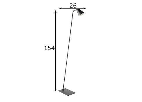 Põrandavalgusti DETROIT must, 26xH154 cm, GU10