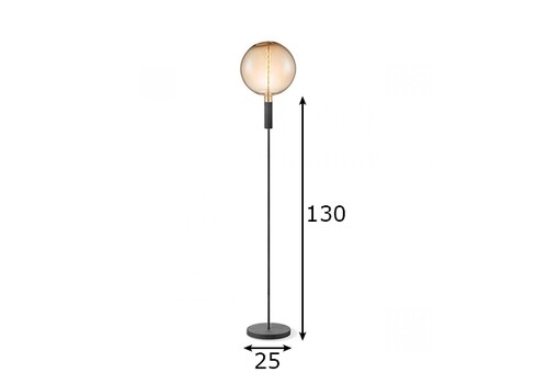 Põrandavalgusti SOLA must, D25xH130 cm, E27