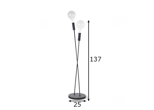 Põrandavalgusti TWINT must, D25xH137 cm, E27