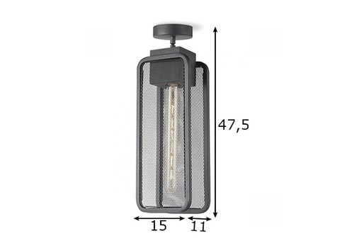 Rippvalgusti WEAVE must, 15x11xH47,5 cm, E27