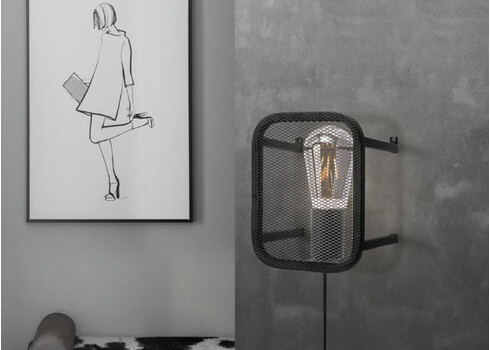 Seinavalgusti WEAVE must, 15x15xH20 cm, E27