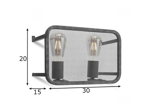 Seinavalgusti WEAVE must, 30x15xH20 cm, E27