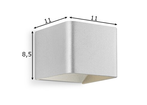 Seinavalgusti ANNA hõbe, 11x11xH8,5 cm, LED