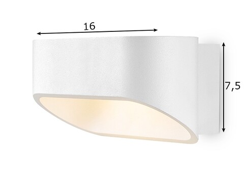 Seinavalgusti LIZZIE valge, 16xH7,5 cm, LED