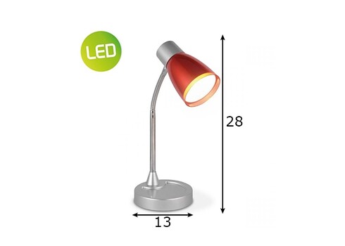 Lauavalgusti LUMY punane, D13xH28 cm, LED
