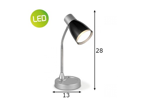 Lauavalgusti LUMY must, D13xH28 cm, LED