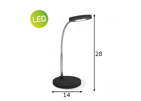 Lauavalgusti POLLY must, D14xH28 cm, LED