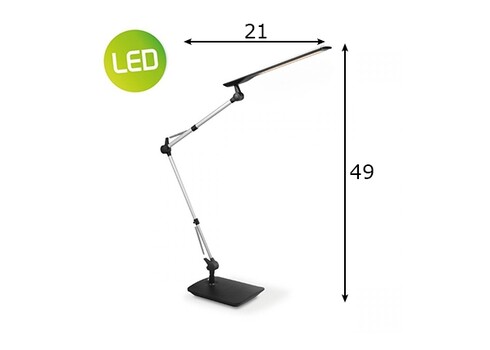 Lauavalgusti PRO hõbe / must, 21xH49 cm, LED
