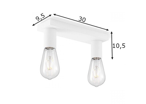 Kohtvalgusti NITRO valge, 30x9,5xH10,5 cm, LED