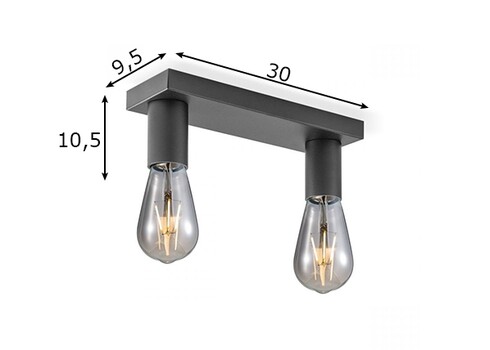 Kohtvalgusti NITRO must, 30x9,5xH10,5 cm, LED