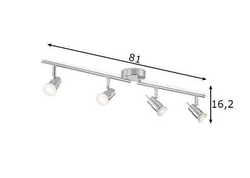 Kohtvalgusti CILINDRO metall, 81xH16,2 cm, LED