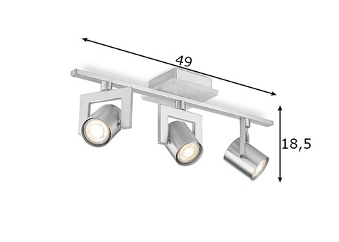 Kohtvalgusti CONCRETE hall, 49xH18,5 cm, LED