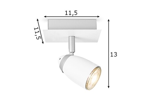 Kohtvalgusti GINA valge, 11,5x11,5xH13 cm, LED