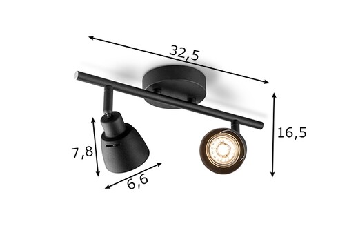 Kohtvalgusti AKA must, D32,5xH16,5 cm, LED