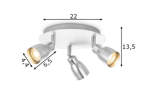 Kohtvalgusti ALBA hall, 22xH13,5 cm, LED