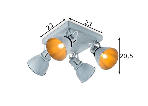 Kohtvalgusti FAMA hall, 23x23xH20,5 cm, LED