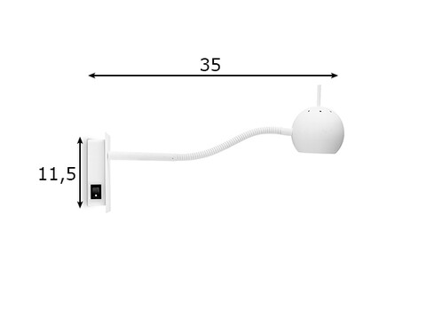 Kohtvalgusti BOLLO valge, 11,5x35xH11,5 cm, LED