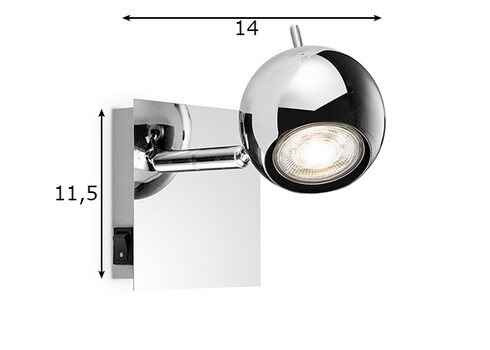 Kohtvalgusti BOLLO kroom, 11,5x11,5xH14 cm, LED