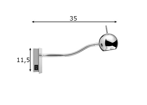 Kohtvalgusti BOLLO kroom, 11,5x35xH11,5 cm, LED