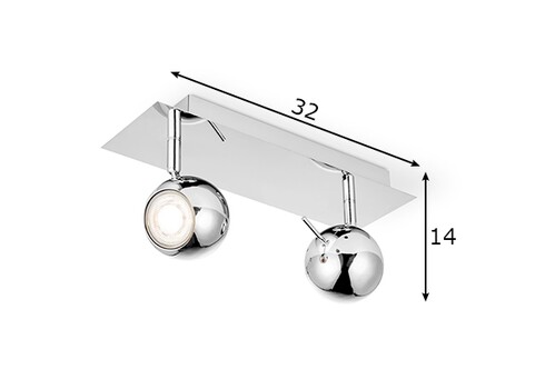 Kohtvalgusti BOLLO kroom, 32xH14 cm, LED