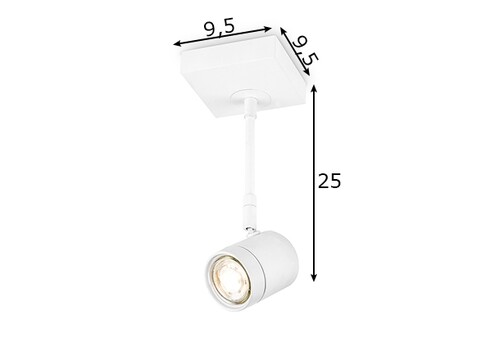 Kohtvalgusti MANU valge, 9,5x9,5xH25 cm. LED