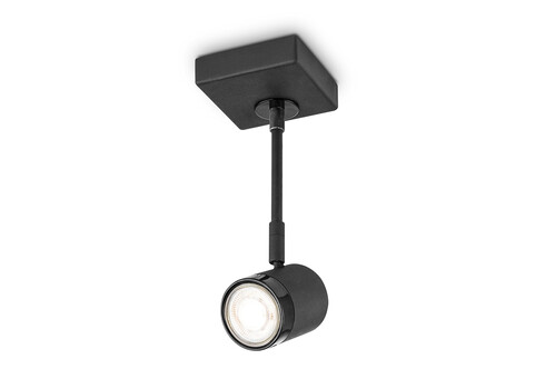 Kohtvalgusti MANU must, 9,5x9,5xH25 cm, LED