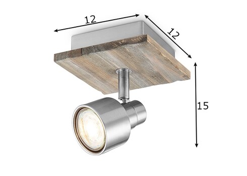 Kohtvalgusti DRIFT hall / pruun, 12x12xH15 cm, LED
