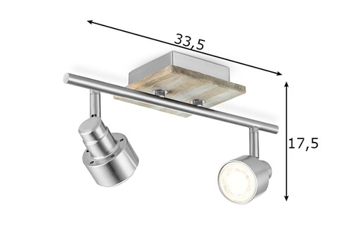 Kohtvalgusti DRIFT hall / pruun, 33,5xH17,5 cm, LED