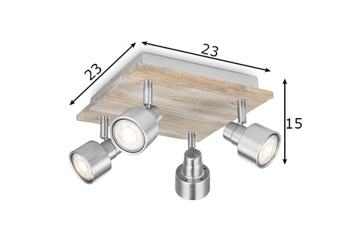 Kohtvalgusti DRIFT hall / pruun, 23x23xH15 cm, LED