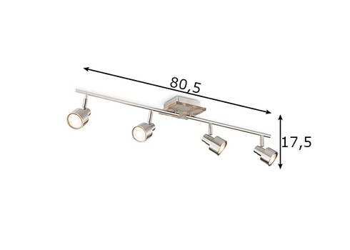 Kohtvalgusti DRIFT hall / pruun, 80,5xH17,5 cm, LED