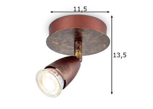 Kohtvalgusti CURL pronks, D11,5xH13,5 cm, LED