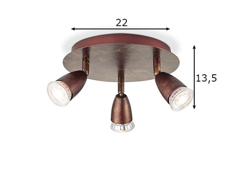 Kohtvalgusti CURL pronks, D22xH13,5 cm, LED