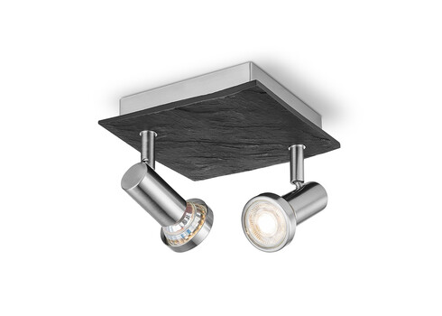 Kohtvalgusti STONE metall / must, 16,5x16,5xH14,5 cm, LED