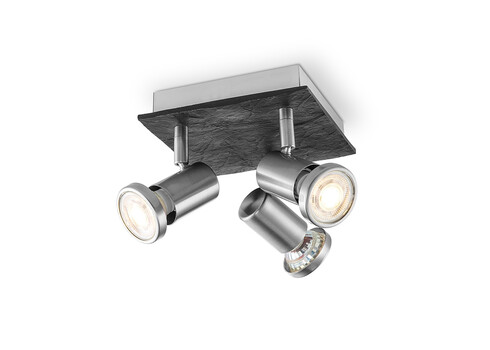 Kohtvalgusti STONE metall / must, 16,5x16,5xH14,5 cm, LED