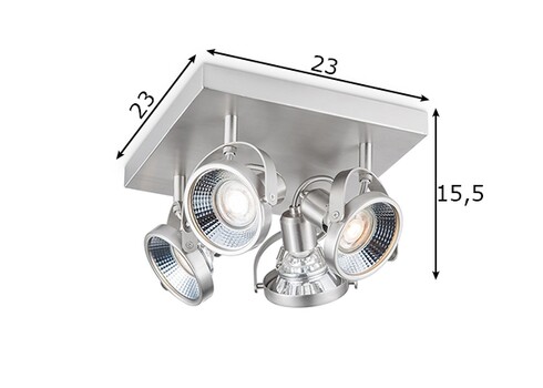 Kohtvalgusti YAYA metall, 23x23xH15,5 cm, LED
