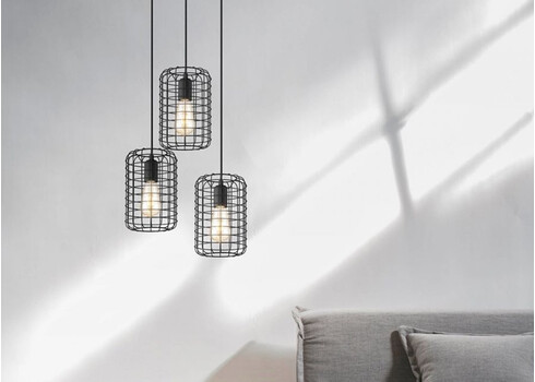 Rippvalgusti NETTING must, D32xH127,5 cm, E27