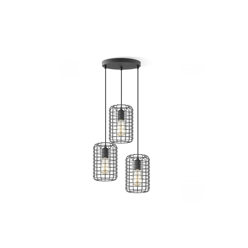 Rippvalgusti NETTING must, D32xH127,5 cm, E27