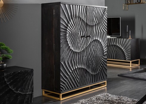 Baarikapp SCORPION must, 95x42xH141 cm