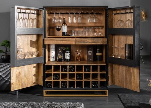 Baarikapp SCORPION must, 95x42xH141 cm